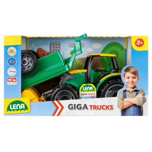 Nagy traktor utánfutóval, homlokrakodóval (02123)