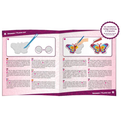 Pillangós gipszkiöntő és hűtőmágnes készítő szett (42707)