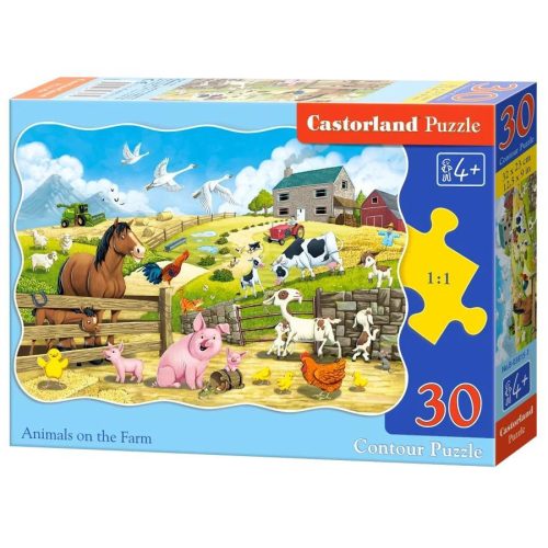 Állatok a farmon - 30 Contour Puzzle (B-03815-1)