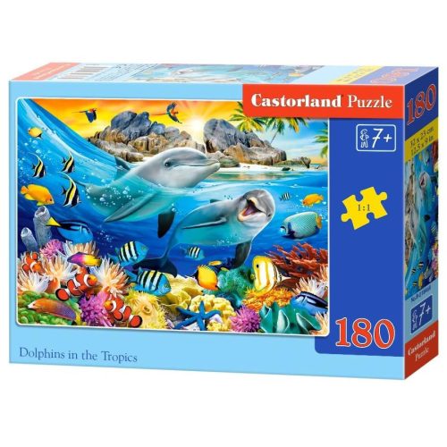 Delfinek a trópusokon - 180 darabos Puzzle (B-018468)