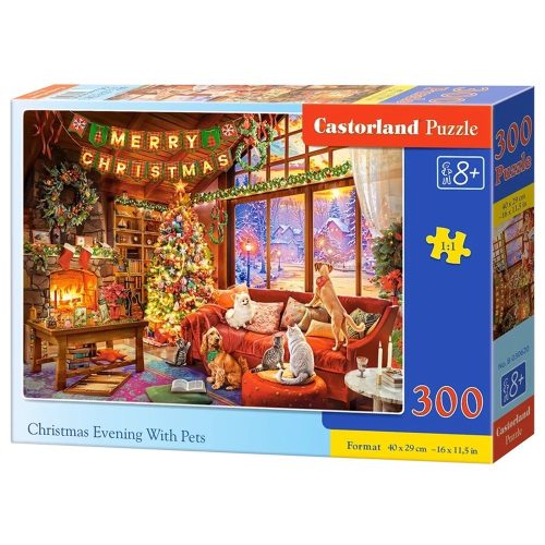 Karácsonyi este háziállatokkal - 300 darabos Puzzle (B-030620)