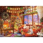 Karácsonyi este háziállatokkal - 300 darabos Puzzle (B-030620)