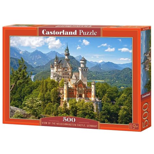 Kilátás a Neuschwanstein kastélyra, Németország - 500 darabos Puzzle (B-53544)