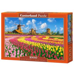   Holland szélmalmok a tulipánok között - 1000 darabos Puzzle (C-105540-2)