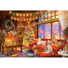 Karácsonyi este háziállatokkal - 1000 darabos Puzzle (C-105588-2)