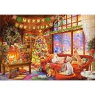 Karácsonyi este háziállatokkal - 1000 darabos Puzzle (C-105588-2)