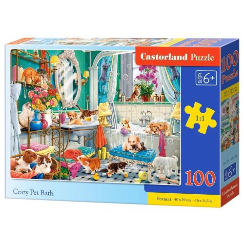 Őrült Pet Bath - 100 darabos Puzzle (B-111251)