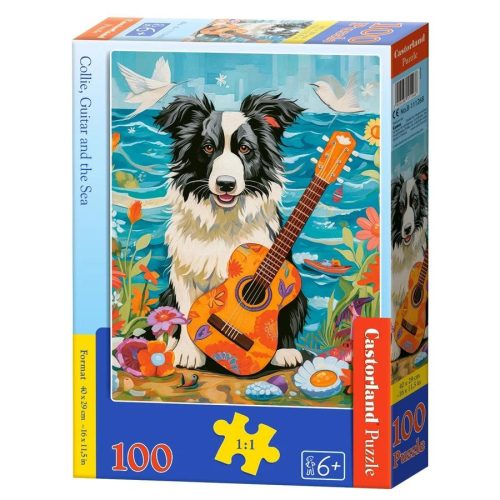 Collie, a gitár és a tenger - 100 darabos Puzzle (B-111268)