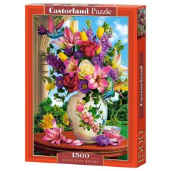   Csendélet virágvázával és kolibrivel - 1500 darabos Puzzle (C-152032-2)