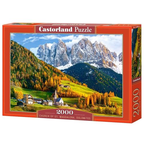 Szent Magdolna templom, Dolomitok - 2000 darabos Puzzle (C-200610-2)