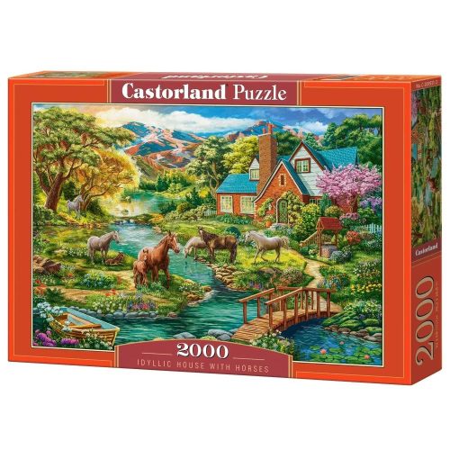 Idilli ház lovakkal - 2000 darabos Puzzle (C-200931-2)