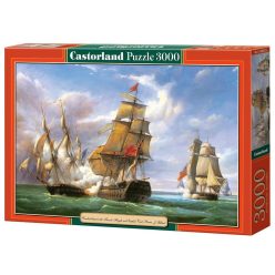   A 'La Canonniere' francia fregatt és a 'The Tremendous' angol hajó közötti összecsapás - 3000 darabos Puzzle (C-300037-2)